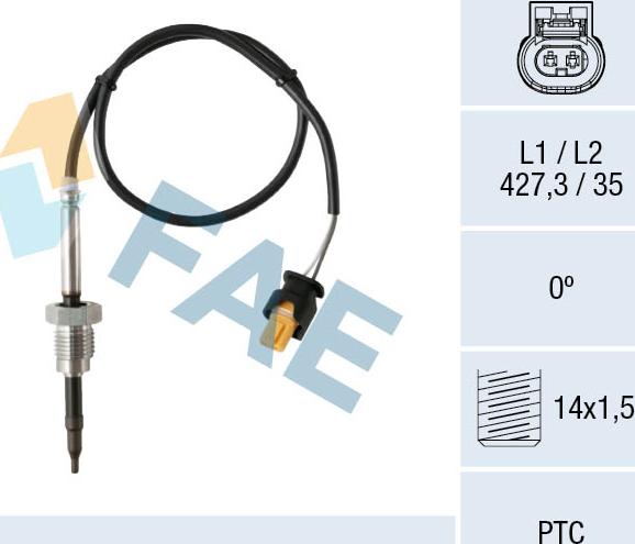 FAE 68023 - Датчик, температура выхлопных газов onlydrive.pro