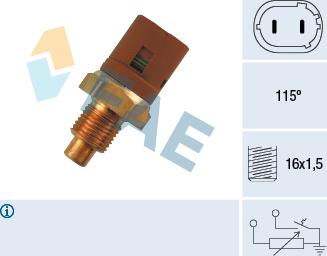 FAE 34290 - Датчик, температура охлаждающей жидкости onlydrive.pro