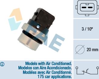 FAE 35650 - Датчик, температура охлаждающей жидкости onlydrive.pro