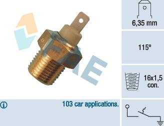 FAE 35070 - Датчик, температура охлаждающей жидкости onlydrive.pro