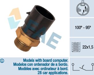 FAE 36180 - Temperature Switch, radiator / air conditioner fan onlydrive.pro