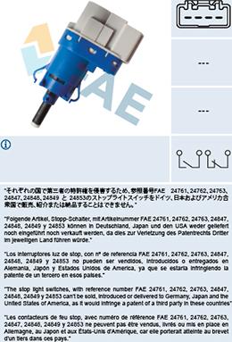 FAE 24849 - Brake Light Switch / Clutch onlydrive.pro