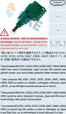 FAE 24762 - Brake Light Switch / Clutch onlydrive.pro