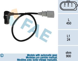 FAE 79055 - Датчик импульсов, коленвал onlydrive.pro