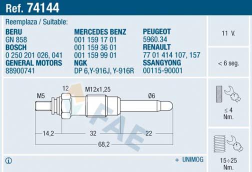 FAE 74144 - Glow Plug onlydrive.pro