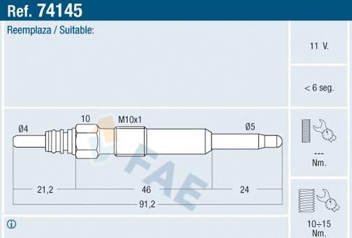 FAE 74145 - Glow Plug onlydrive.pro