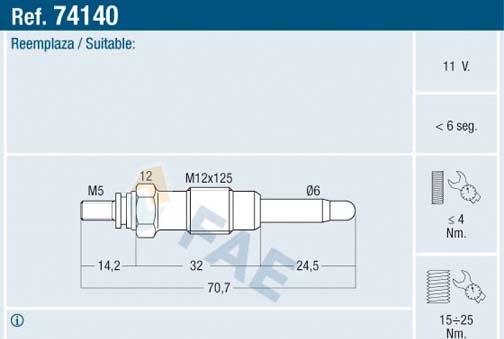 FAE 74140 - Свеча накаливания onlydrive.pro