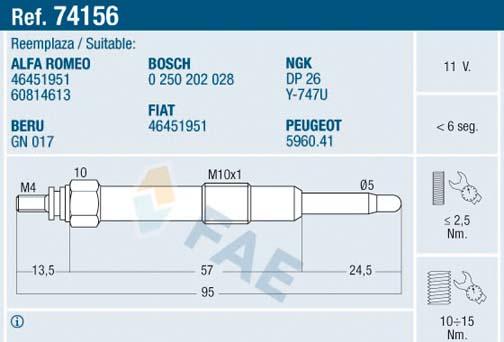 FAE 74156 - Glow Plug onlydrive.pro