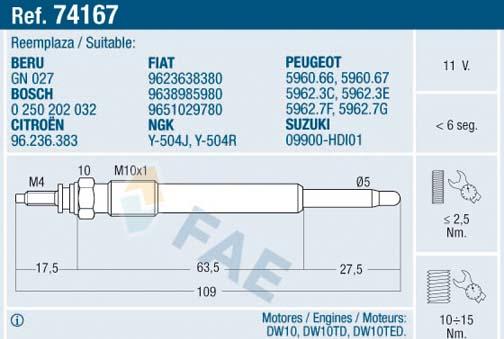 FAE 74167 - Kaitinimo žvakė onlydrive.pro