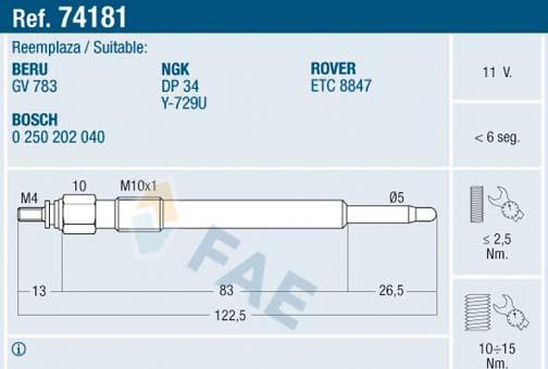 FAE 74181 - Glow Plug onlydrive.pro