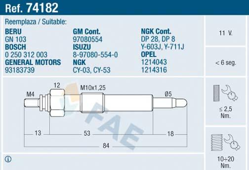 FAE 74182 - Glow Plug onlydrive.pro