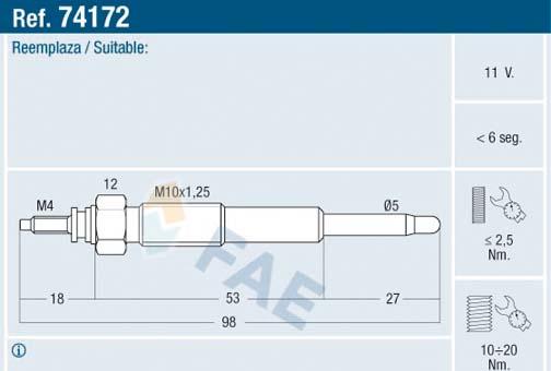 FAE 74172 - Glow Plug onlydrive.pro