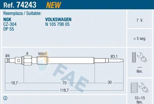 FAE 74243 - Glow Plug onlydrive.pro