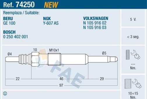 FAE 74250 - Glow Plug onlydrive.pro