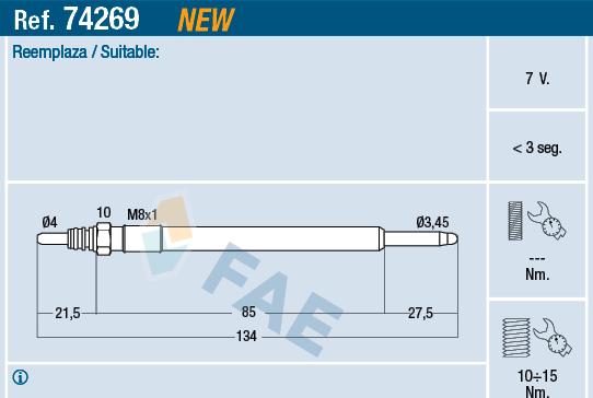 FAE 74269 - Kaitinimo žvakė onlydrive.pro