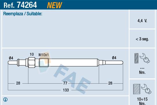 FAE 74264 - Glow Plug onlydrive.pro