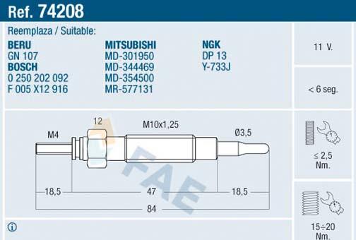 FAE 74208 - Glow Plug onlydrive.pro