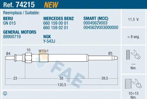 FAE 74215 - Glow Plug onlydrive.pro