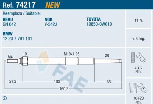 FAE 74217 - Glow Plug onlydrive.pro