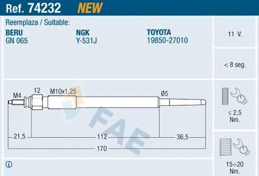 FAE 74232 - Glow Plug onlydrive.pro