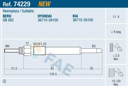 FAE 74229 - Glow Plug onlydrive.pro