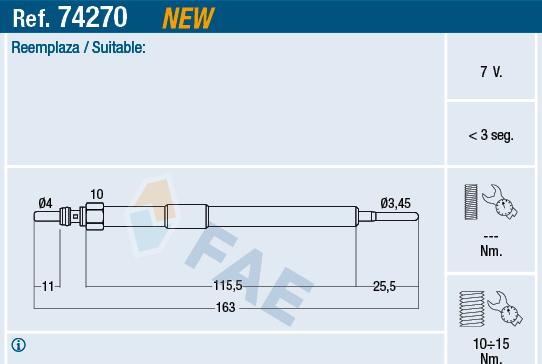 FAE 74270 - Свеча накаливания onlydrive.pro