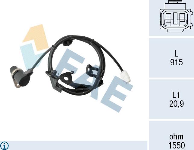 FAE 78558 - Sensor, wheel speed onlydrive.pro