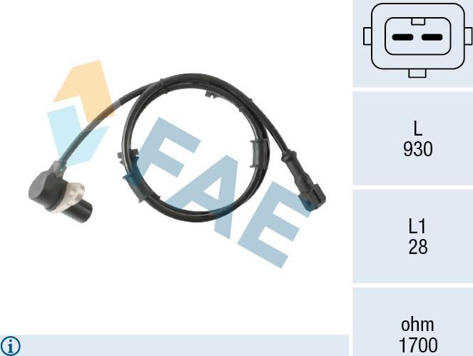 FAE 78579 - Sensor, wheel speed onlydrive.pro