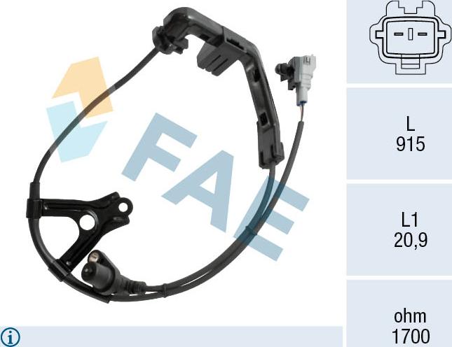 FAE 78578 - Sensor, wheel speed onlydrive.pro