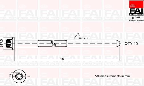 FAI AutoParts B1401 - Bolt Kit, cylinder head onlydrive.pro