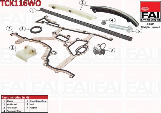 FAI AutoParts TCK116WO - Jakoketjusarja onlydrive.pro