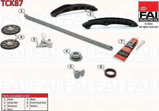 FAI AutoParts TCK87 - Комплект цепи привода распредвала onlydrive.pro