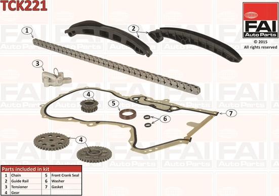 FAI AutoParts TCK221 - Sadales vārpstas piedziņas ķēdes komplekts onlydrive.pro