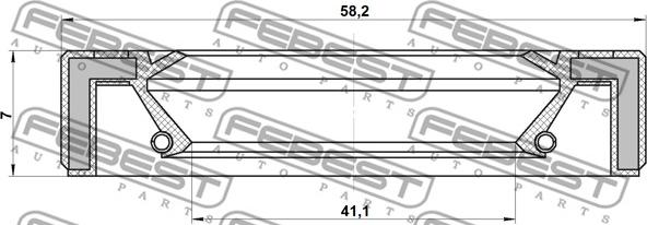 Febest 95GAY-43580707X - Seal, drive shaft onlydrive.pro