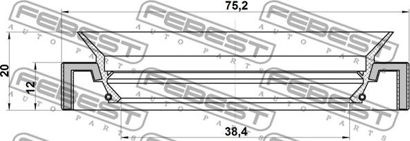 Febest 95HAS-40751220L - Уплотнительное кольцо вала, приводной вал onlydrive.pro