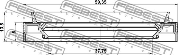 Febest 95JES-39590913X - Tiivisterengas, vetoakseli onlydrive.pro