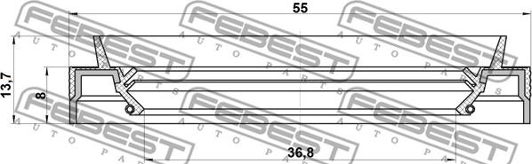 Febest 95JES-38550814X - Seal, drive shaft onlydrive.pro