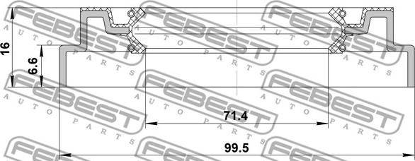 Febest 95QDS-73990716X - Seal Ring, wheel hub onlydrive.pro