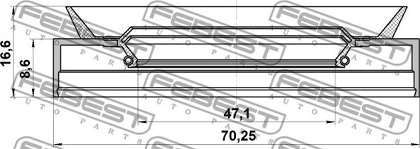 Febest 95TBS-49700917X - Seal Ring, wheel hub onlydrive.pro