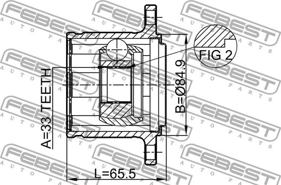 Febest 0411-KB4RH - Jungčių komplektas, kardaninis velenas onlydrive.pro