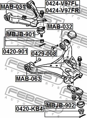 Febest MAB-031 - Bush of Control / Trailing Arm onlydrive.pro