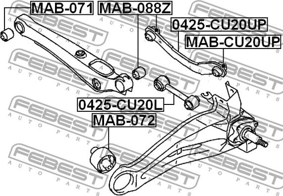 Febest MAB-CU20UP - Bush of Control / Trailing Arm onlydrive.pro