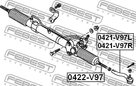 Febest 0422-V97 - Inner Tie Rod, Axle Joint onlydrive.pro