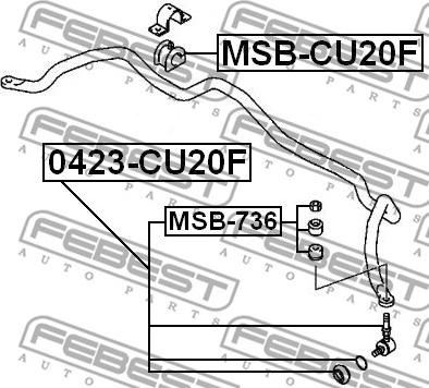 Febest 0423-CU20F - Rod / Strut, stabiliser onlydrive.pro