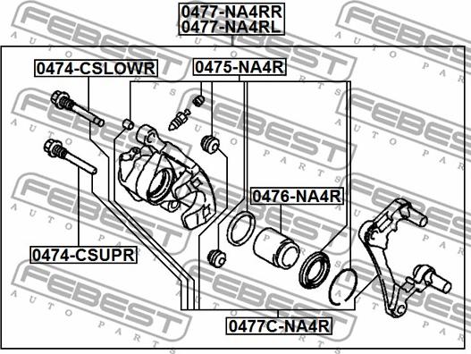 Febest 0474-CSLOWR - Guide Bolt, brake caliper onlydrive.pro