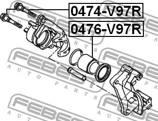 Febest 0474-V97R - Kreipiantysis varžtas, stabdžių apkaba onlydrive.pro