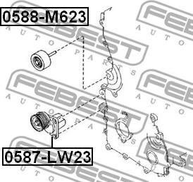 Febest 0588-M623 - Pulley, v-ribbed belt onlydrive.pro