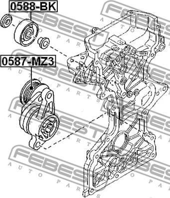 Febest 0588-BK - Pulley, v-ribbed belt onlydrive.pro