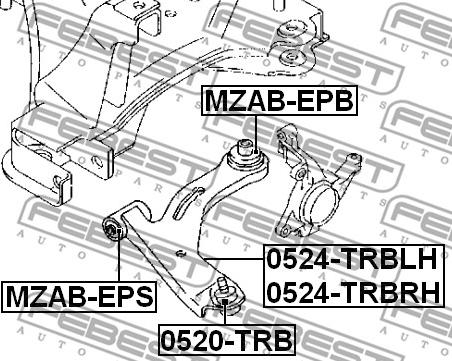 Febest MZAB-EPS - Bush of Control / Trailing Arm onlydrive.pro