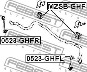 Febest 0523-GHFR - Rod / Strut, stabiliser onlydrive.pro